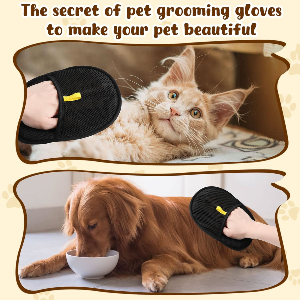 🐾 50% OFF! ✨ Pet Hair Remover Gloves – Double-Sided Silicone Bristles, Ergonomic Non-Slip Fit & Washable Reusable – Remove Fur from Sofas, Clothes & Carpets in Seconds 🧤