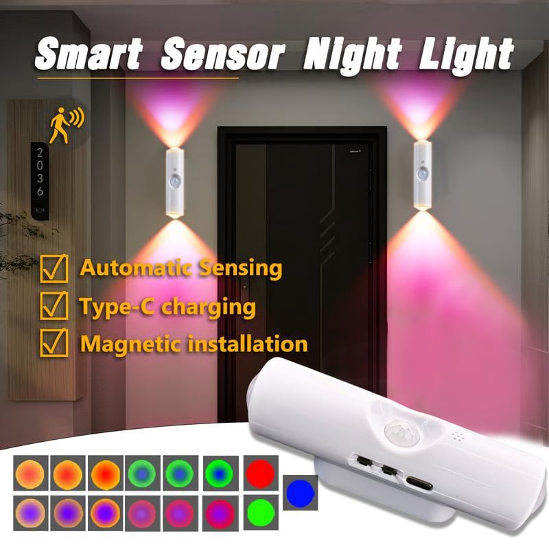 💡 LIMITED-TIME 50% OFF! 🧲 Rechargeable Magnetic Motion Sensor Night Light – RGB, Smart, Easy Install ✨