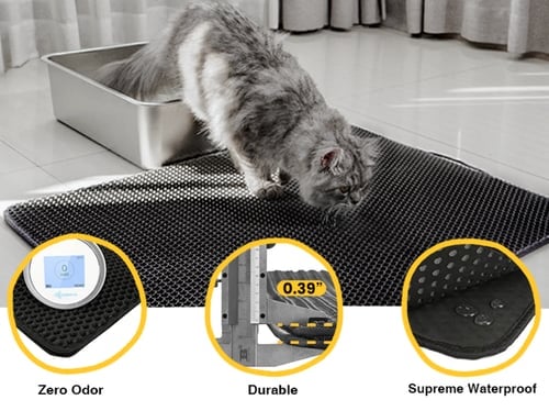 🐾 LIMITED-TIME 50% OFF! ✨ Non-Slip Cat Litter Mat – Waterproof, Easy Clean, Odor-Free 🧹