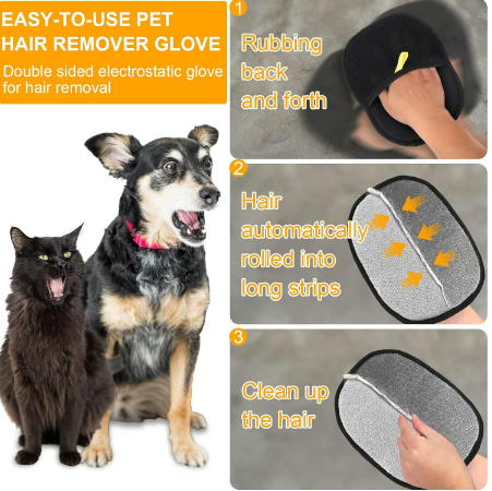 🐾 50% OFF! ✨ Pet Hair Remover Gloves – Double-Sided Silicone Bristles, Ergonomic Non-Slip Fit & Washable Reusable – Remove Fur from Sofas, Clothes & Carpets in Seconds 🧤