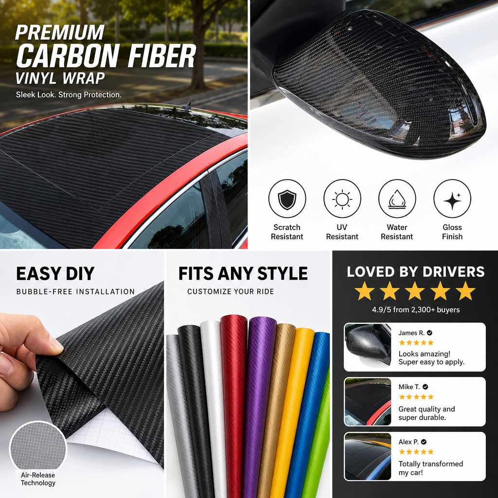 📢📢 50% OFF🚗Carbonfaser-Autofolie mit Air-Release-Technologie