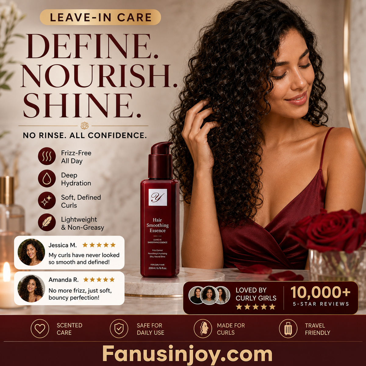 🌸 50% OFF NOW! 🌸Nourishing Leave-In Conditioner for Frizzy Hair – Get Sleek, Styled Hair Effortlessly, No Fuss, No Flyaways ✨
