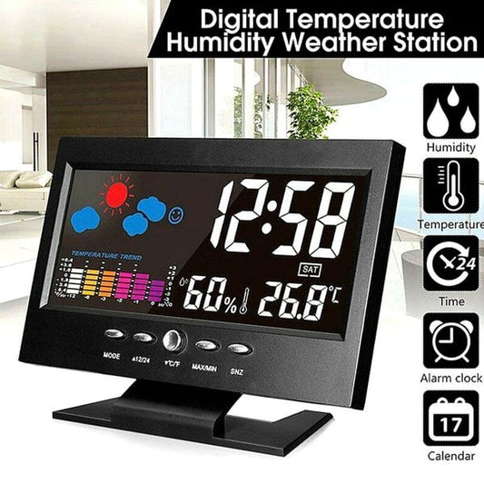 🌡️ 49% OFF NOW! ✨ Digital LED Weather Station - Temperature & Humidity Monitor with Forecast Display & Table Alarm Clock 📊⏰