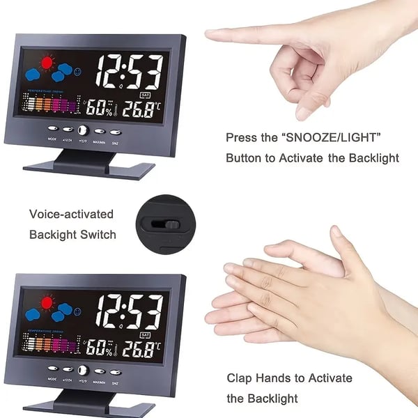 🌡️ 49% OFF NOW! ✨ Digital LED Weather Station - Temperature & Humidity Monitor with Forecast Display & Table Alarm Clock 📊⏰