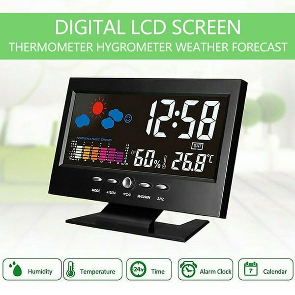 🌡️ 49% OFF NOW! ✨ Digital LED Weather Station - Temperature & Humidity Monitor with Forecast Display & Table Alarm Clock 📊⏰