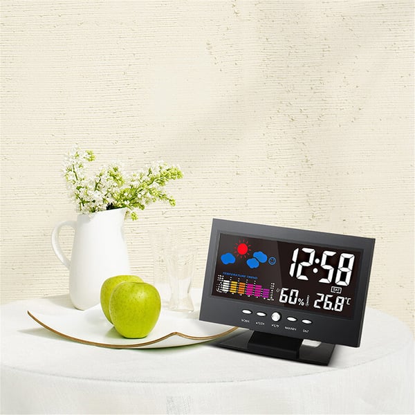 🌡️ 49% OFF NOW! ✨ Digital LED Weather Station - Temperature & Humidity Monitor with Forecast Display & Table Alarm Clock 📊⏰