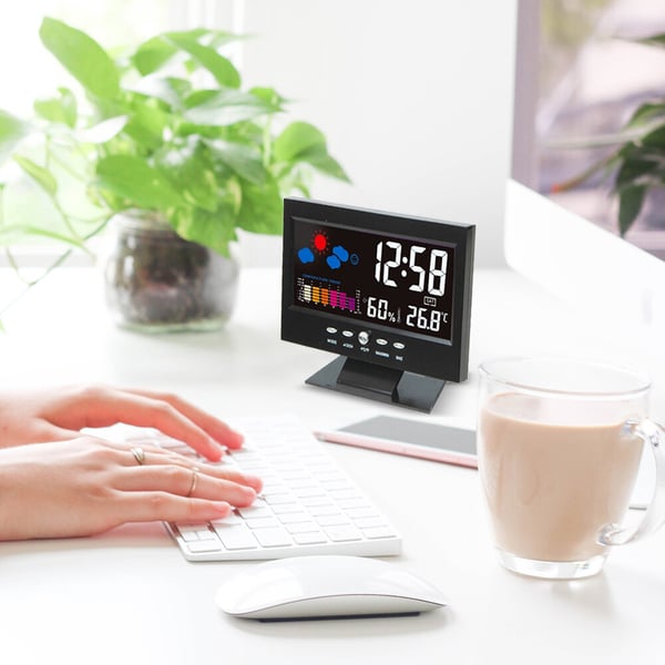🌡️ 49% OFF NOW! ✨ Digital LED Weather Station - Temperature & Humidity Monitor with Forecast Display & Table Alarm Clock 📊⏰