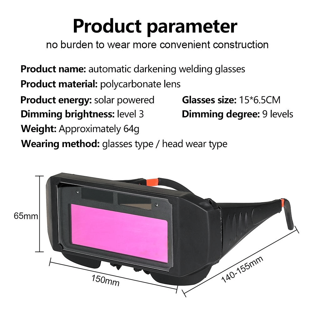 🛡️ LIMITED-TIME 50% OFF! 💥 Auto Dimming Welding Glasses – Solar Powered, UV/IR Protection, Adjustable Frame ✨
