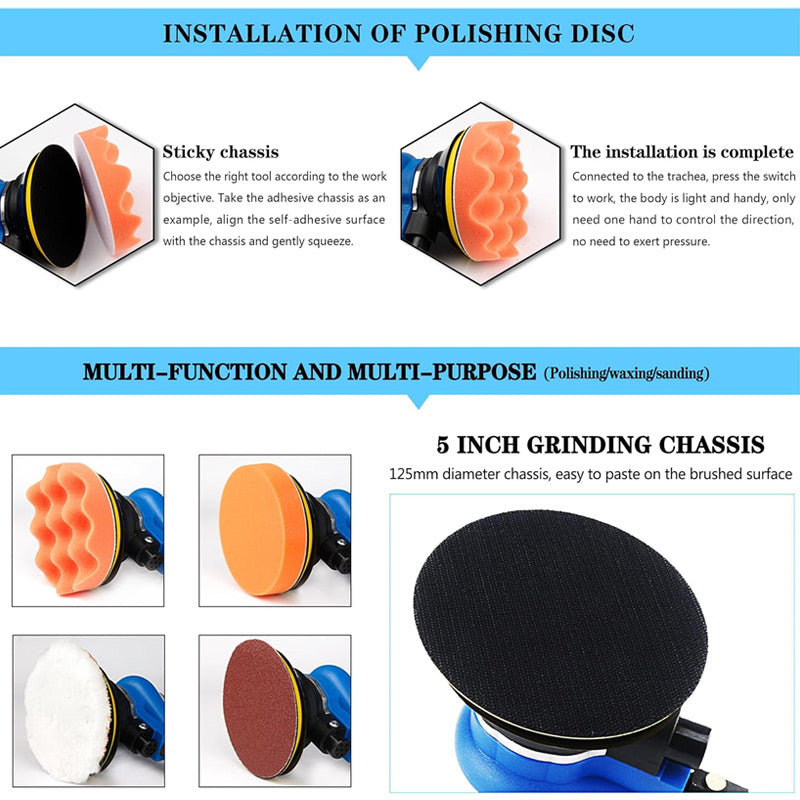 ⚡ Pneumatic Orbital Polisher – Grinding & sanding for pros ✨