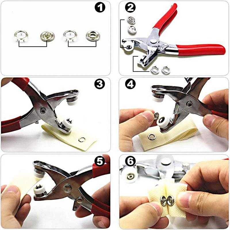 ⏳Time-Limited Special⏰DIY Button‑Sewing Kit – Rust‑Proof Copper Snaps, Hand Plier, Multi‑Colour ✨