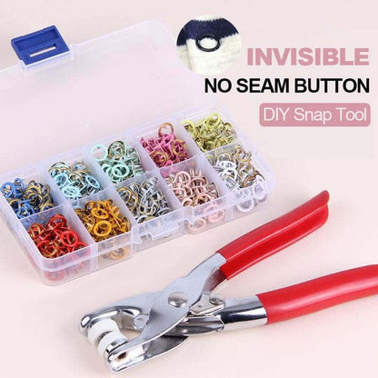 ⏳Time-Limited Special⏰DIY Button‑Sewing Kit – Rust‑Proof Copper Snaps, Hand Plier, Multi‑Colour ✨