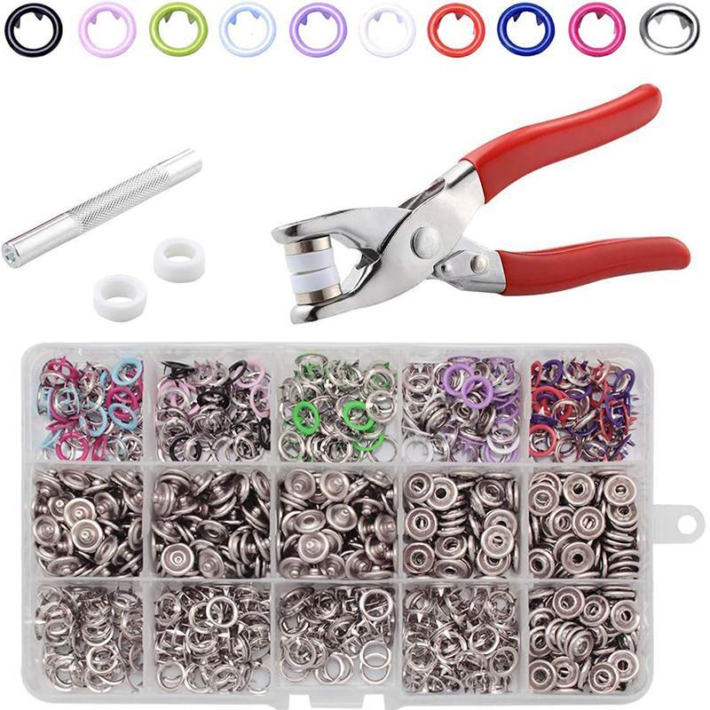 ⏳Time-Limited Special⏰DIY Button‑Sewing Kit – Rust‑Proof Copper Snaps, Hand Plier, Multi‑Colour ✨