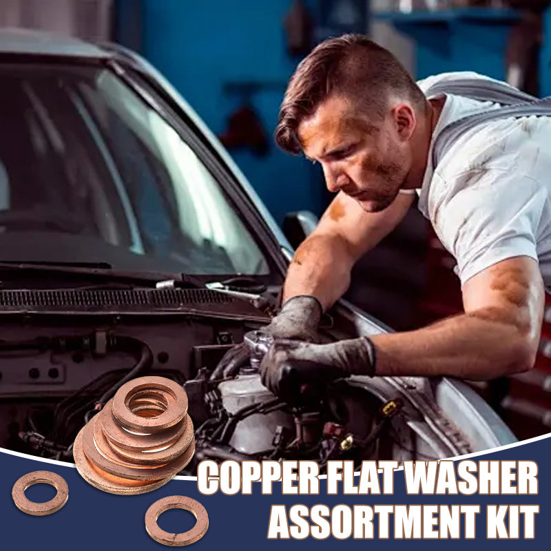 📀100/200 PCS Copper Flat Washer Assortment Kit（50% OFF）