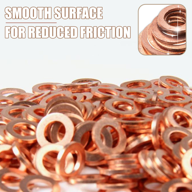 📀100/200 PCS Copper Flat Washer Assortment Kit（50% OFF）