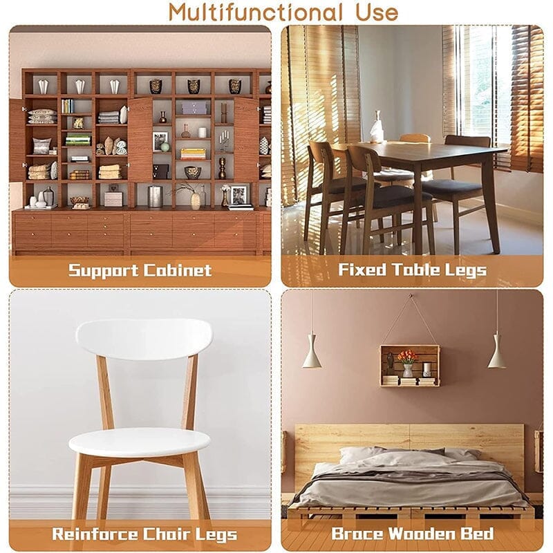 ⏳Time-Limited Special⏰UNIVERSAL STAINLESS STEEL FURNITURE CORNER BRACES — Triangular Stability Reinforcement | Rust-Proof Structural Support & Easy Install 🔧