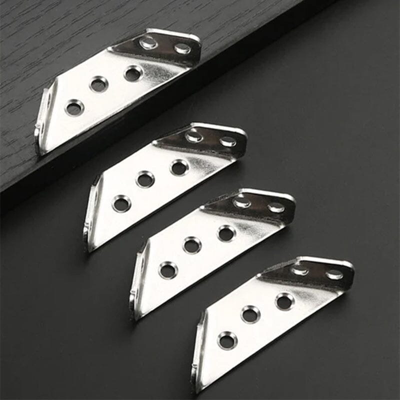 ⏳Time-Limited Special⏰UNIVERSAL STAINLESS STEEL FURNITURE CORNER BRACES — Triangular Stability Reinforcement | Rust-Proof Structural Support & Easy Install 🔧
