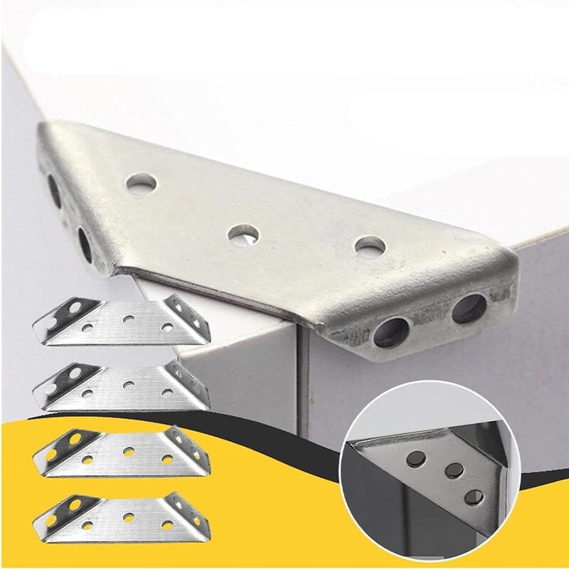 ⏳Time-Limited Special⏰UNIVERSAL STAINLESS STEEL FURNITURE CORNER BRACES — Triangular Stability Reinforcement | Rust-Proof Structural Support & Easy Install 🔧