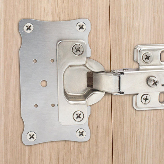 🔩 LIMITED-TIME 50% OFF! 🪑 Stainless Steel Cabinet Door Hinge Plate – Universal Fit, Thickened, With Screws ✨