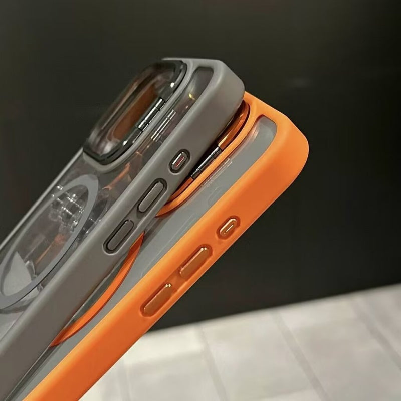 Invisible Stand Magnetic Phone Case With Lens Cover