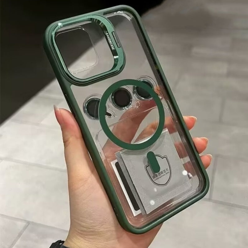 Invisible Stand Magnetic Phone Case With Lens Cover
