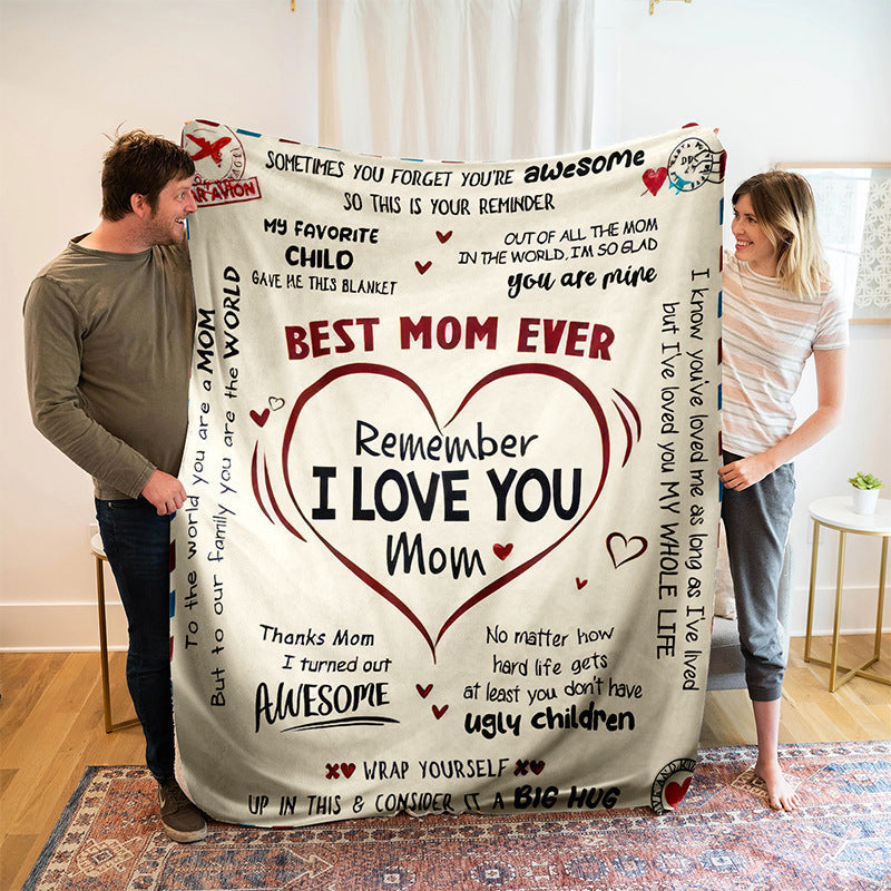 🛋️ LIMITED-TIME 50% OFF! ❤️ Ultra Soft Flannel Warm Blanket – Cozy, Cute Messages, Perfect Gift for Mom 🎁
