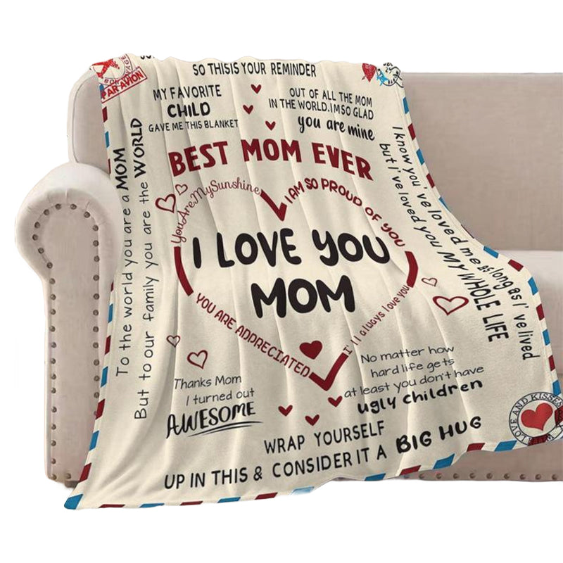 🛋️ LIMITED-TIME 50% OFF! ❤️ Ultra Soft Flannel Warm Blanket – Cozy, Cute Messages, Perfect Gift for Mom 🎁