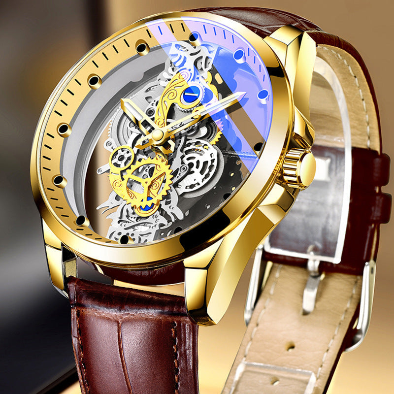 ⌚ 50% OFF NOW! ✨ Skeleton Men's Watch – Visible Movement & Tourbillon Effect, Luminous Hands, 30M Waterproof – Steel or Leather Strap 💎