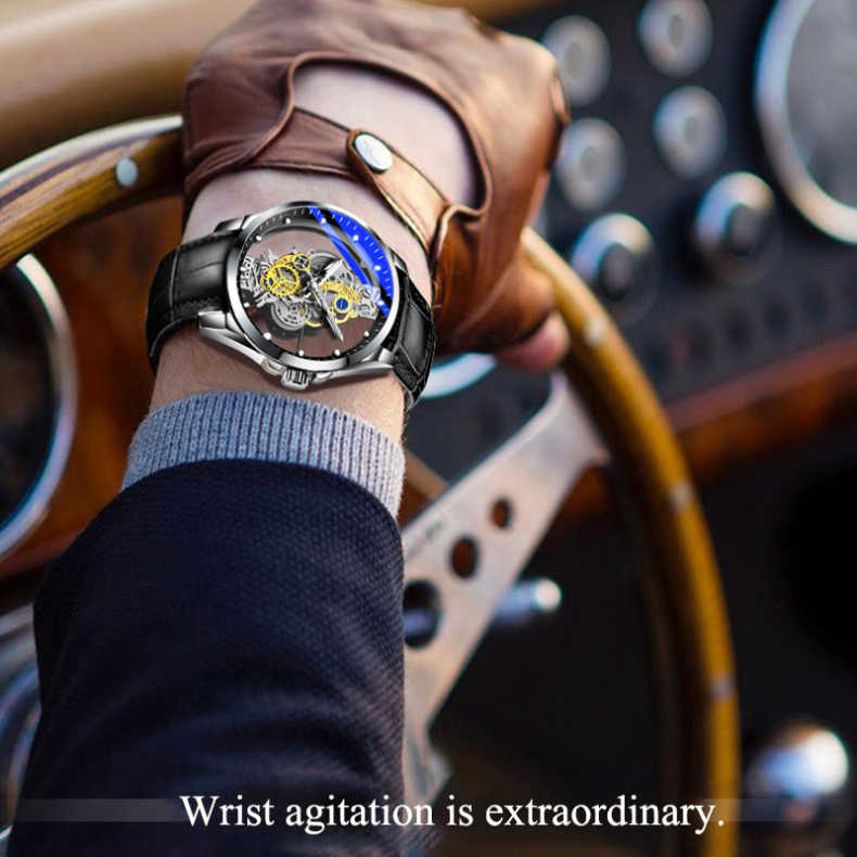 ⌚ 50% OFF NOW! ✨ Skeleton Men's Watch – Visible Movement & Tourbillon Effect, Luminous Hands, 30M Waterproof – Steel or Leather Strap 💎