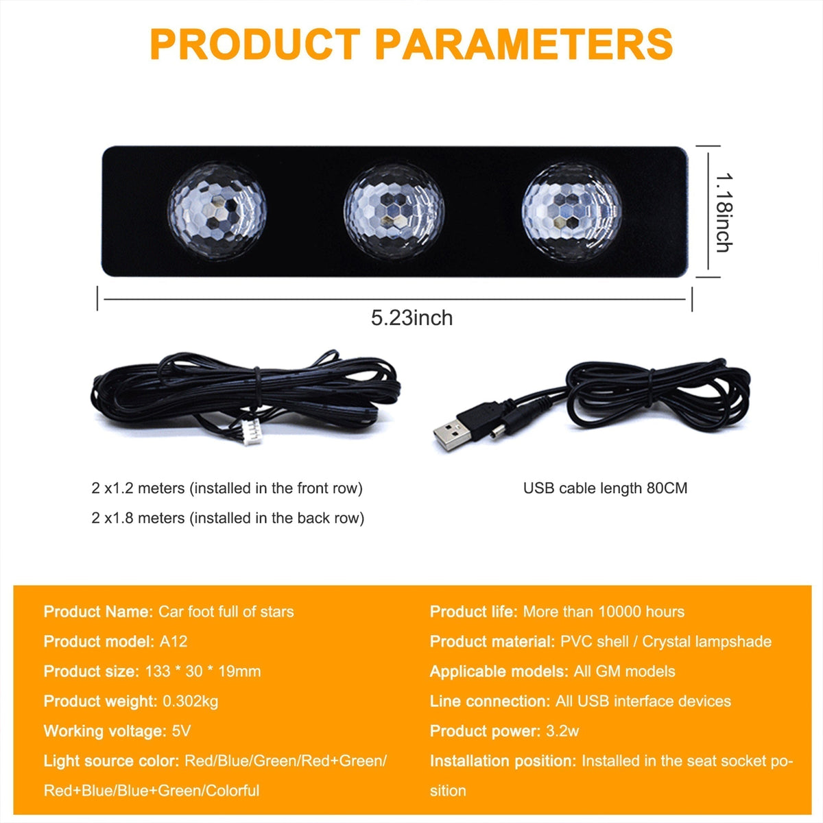 ⏳Time-limited Special⌛Car Interior USB Star Light 4 PCS(7 Color Voice Control with Remote Control)