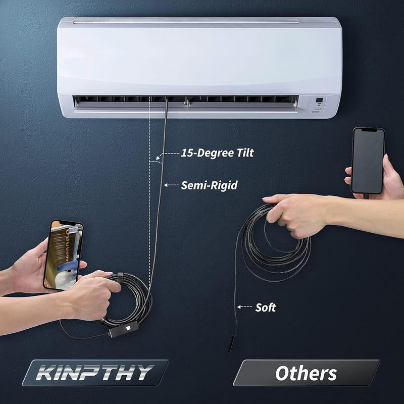🥳 Waterproof HD Endoscope Camera – 200W HD, 8mm probe. Type-C/Micro/Lightning – plug & play with 99% phones. Ideal for tight spaces! 🔌✨