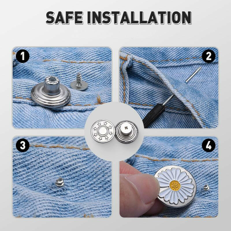 Removable No-Sew Jeans Buttons Set（50% OFF）