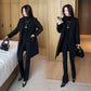 Women's Elegant Black Striped Coat