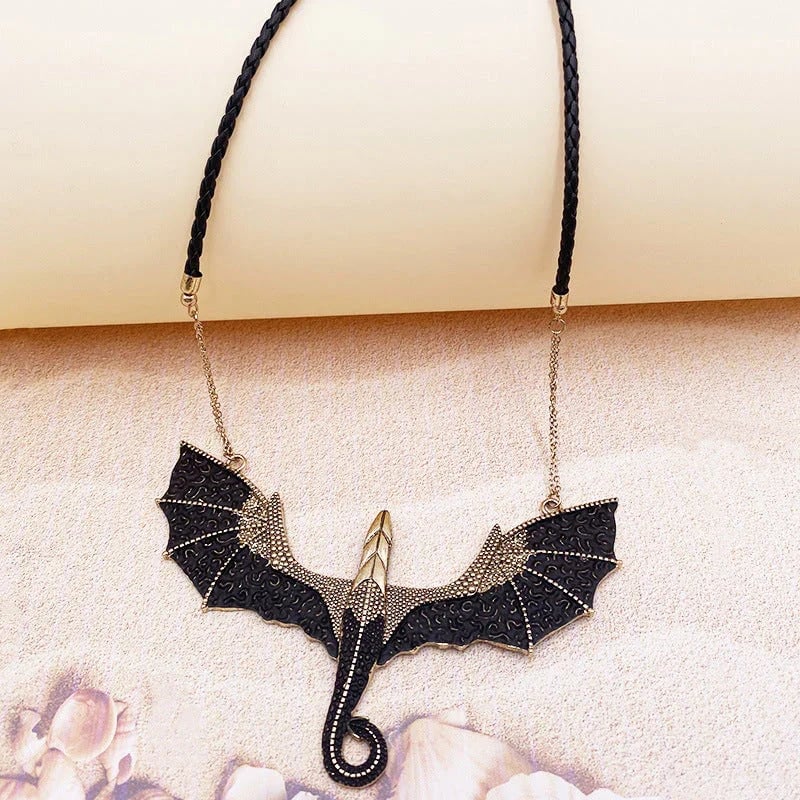 🎁New Year 49% OFF⏳Black Winged Flying Dragon Necklace