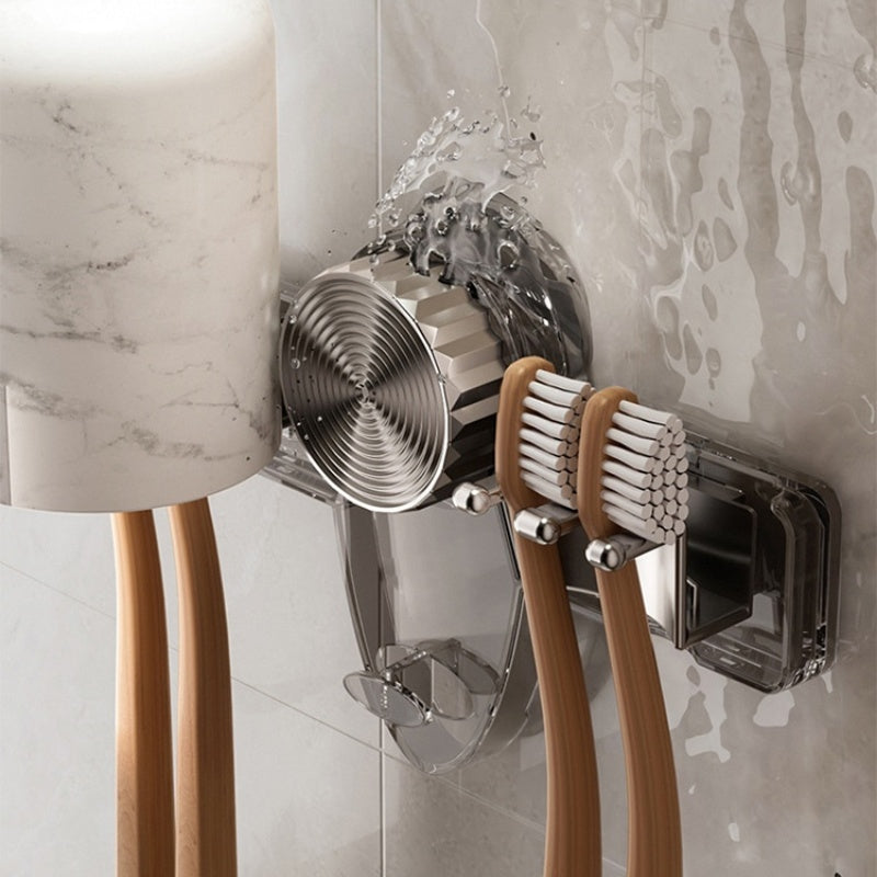 4-Slot Toothbrush Rack with Vacuum Suction