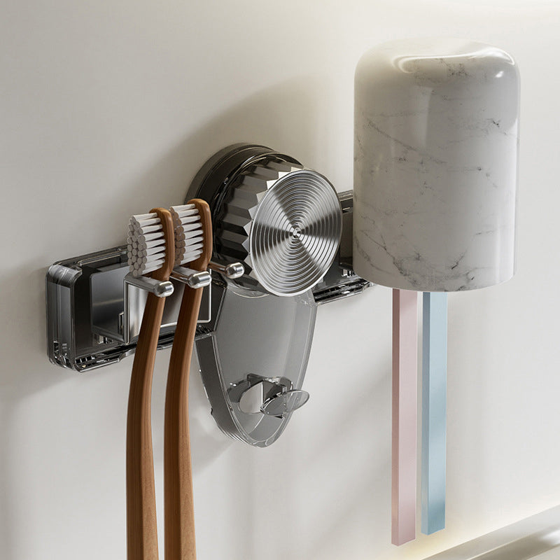 4-Slot Toothbrush Rack with Vacuum Suction