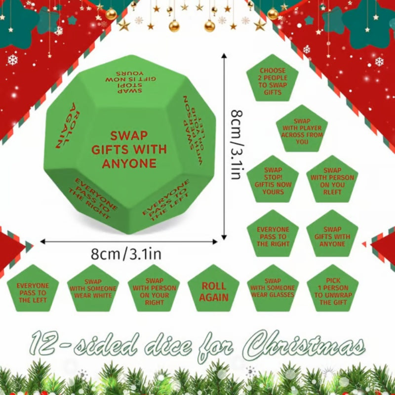12-Sided Christmas Gift Exchange GameDice