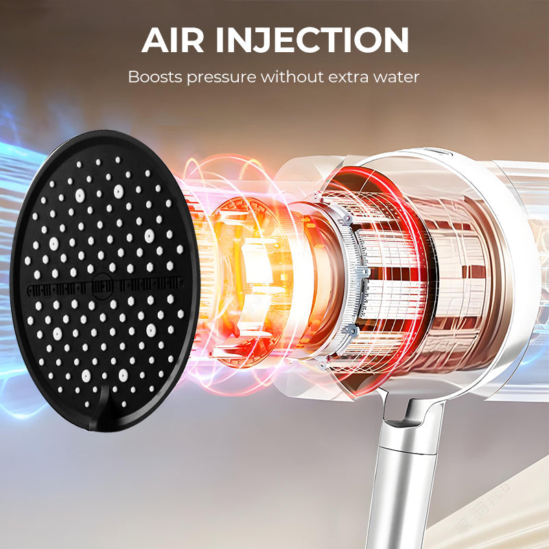 🚿 High-Pressure Adjustable Rainfall Shower Head – 360° Tilt, Easy Clean Surface, Compatibility with Standard Shower Hoses 💧