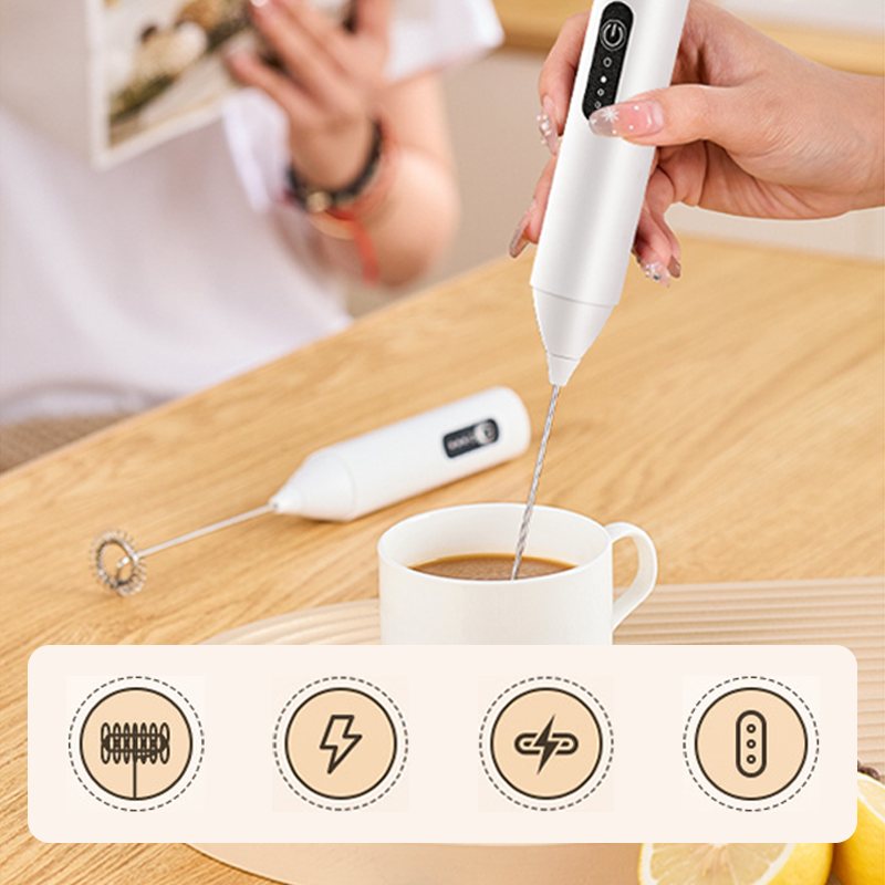 🔥Hot Sale 50% OFF🔥 Electric Drink Foam Mixer – 3-Speed USB Rechargeable, 304 Steel, 15s Froth ☕