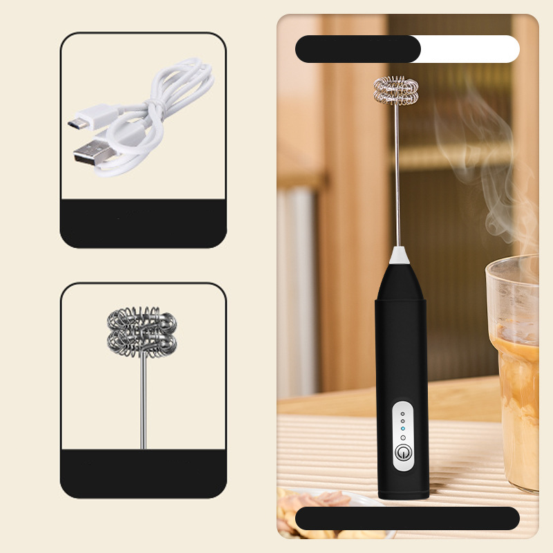 🔥Hot Sale 50% OFF🔥 Electric Drink Foam Mixer – 3-Speed USB Rechargeable, 304 Steel, 15s Froth ☕