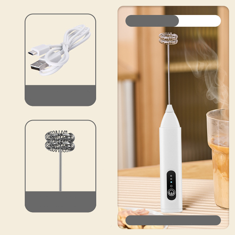 🔥Hot Sale 50% OFF🔥 Electric Drink Foam Mixer – 3-Speed USB Rechargeable, 304 Steel, 15s Froth ☕