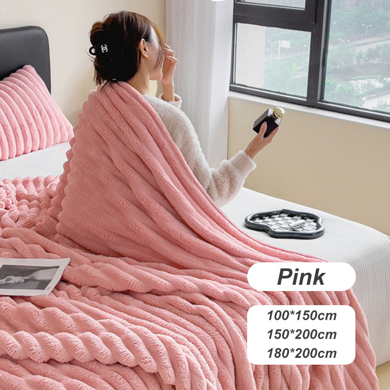 🎁🎁LAST DAY SPECIAL PRICE!🎅Super Soft Fur Ribbed Fleece Throw Blanket⛄🔥