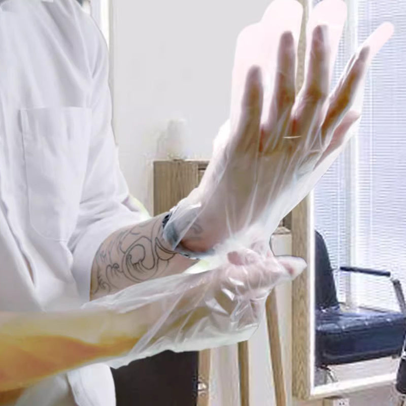 📢📢50% OFF & In Stock⏰🥢 100 Pcs Transparent Food Contact Disposable Gloves – Highly Elastic, Hygienic & Widely Applicable!