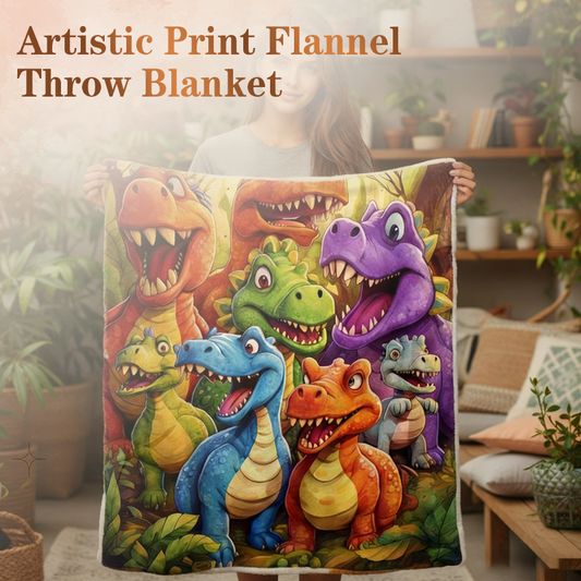 🔥Christmas-Sale 49%Off🦖Artistic Print Flannel Throw Blanket