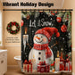 Christmas Snowman Shower Curtain Sets with 12 Hooks
