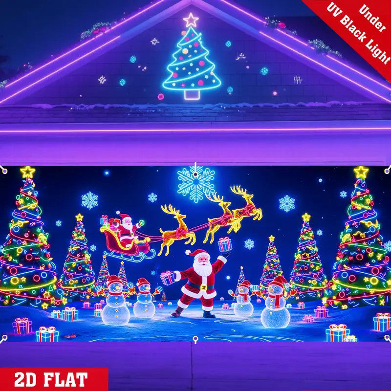 UV Reactive Christmas Garage Door Banner