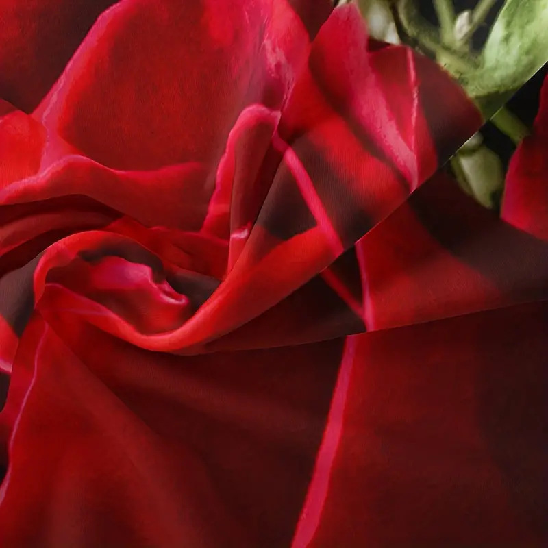 Romantic Red Rose Floral Duvet Cover Set