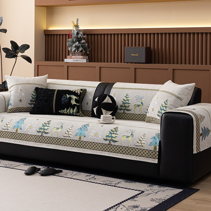 Plush Chenille Anti-Slip Couch Cover