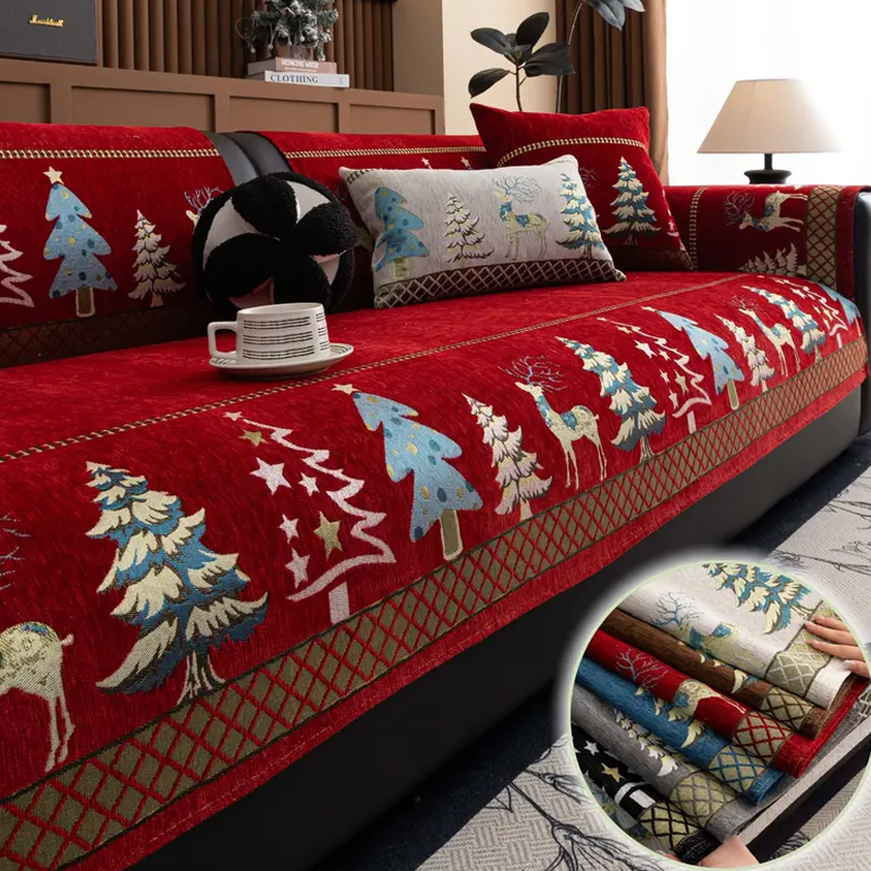 Plush Chenille Anti-Slip Couch Cover