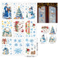 Christmas-Themed Glittering Window Stickers 9 PCS Set