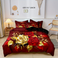 Luxury Golden Floral Duvet Cover Set